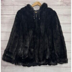 Vintage Jones New York Reversible Shell Jacket FAUX Fur Lining Size SMALL